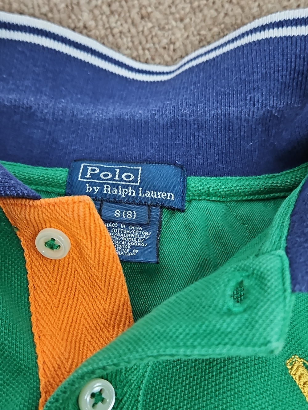 Polo Ralph Lauren Green Polo Colorblock Bleeker Crest Shirt Sz Small 8 - Picture 6 of 6
